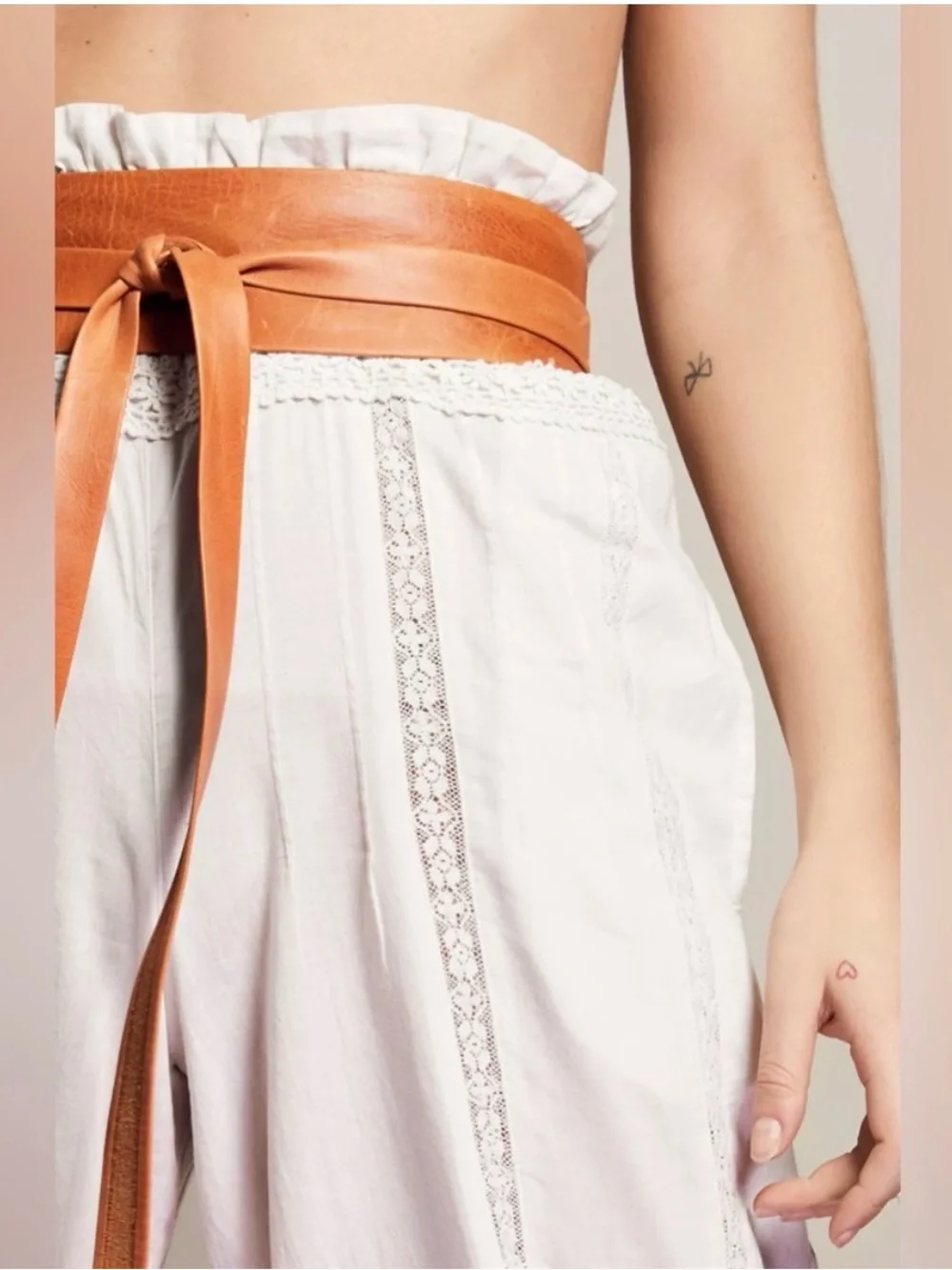 NWT Anthropologie ADA Obi Wrap Leather Belt O/S Brown Boho Hippie Festival Chic